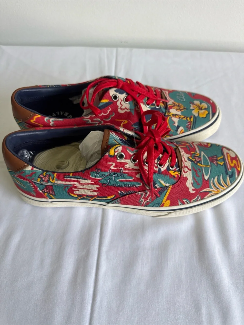 Polo Ralph Lauren Thompsyn Aloha Hawaiian Print Canvas Sneakers Men’s 9.5